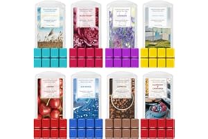 SCENTORINI Ceras Perfumadas para Derretir Aromáticos Fragancias, Cera de Soja para Lámpara de Fragancia, Aromaterapia,Lavanda, Cereza, Peonia, Cafe, Viento de Verano, Lino, Ciruela Canela 70.9 g x 8