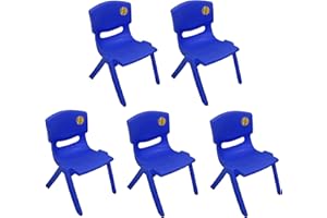 A406 Toyo 5x Children Strong Stackable Kids Plastic Chairs Picnic Party Garden Nursery Club Indoor Outdoor (Blue)