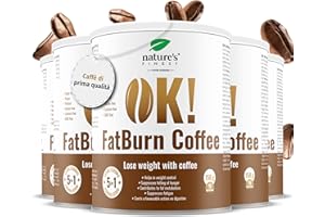 Nature's Finest by Nutrisslim OK!Burn Coffee 750 g - Caffè Solubile in Polvere con Guaranà e L-Carnitina - Bevanda Vegana Senza Glutine per Sostenere il Metabolismo