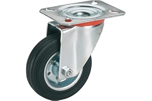 Dörner + Helmer 711152 Roulette pivotante en caoutchouc solide avec roulement à rouleaux 100 x 30 mm/plaque 100 x 85 mm