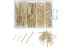 BATEYA 350 Stk vermessingte Nägel Sortiment, Messingbeschichteter Nägel für Holzbearbeitung, goldene Nägel für Wandaufhängung Messingnägel（20mm/25mm/40mm/50mm）