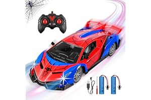 Wrymish Macchina Telecomandata Spider, 1:18 giochi Telecomandata Bambino 3 4 5 6 7 8 Anni, 2.4Ghz Auto Radiocomandata, Spider RC Drift Car con Luce LED, Regali di Natale e Compleanno per Bambini