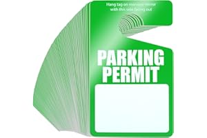 YEXIYA 100 Pack Parking Permit Hang Tags Plastic Parking Placards PVC Hang Tag 3 x 5 Inch for Car Rear View Mirror (Green)