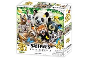 PRIME3D PRIME 3D | Howard Robinson - Bush Babies Selfie | 3D Lenticular Jigsaw Puzzle | 46cm x 31cm - 150 pcs | Games & Puzzles | Ages 5+