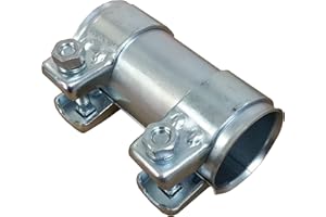 ALUTEC RACING PARTS Raccord de tuyau d'échappement - Diamètre : 51 mm x 125 mm - Galvanisé - Connecteur universel + 2 colliers de serrage 54,5