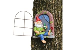 TASHCE Gartenzwerg Fenster Zwerge,Gnomen-Gartenstatue,15.5cm Statue Wasserdicht Sonnenschutz Gartendeko Harz-Gartenzwerg-Handwerk Gartendekoration Gartenzwerg Lustig für Garten Balkon, Geschenke für Männer