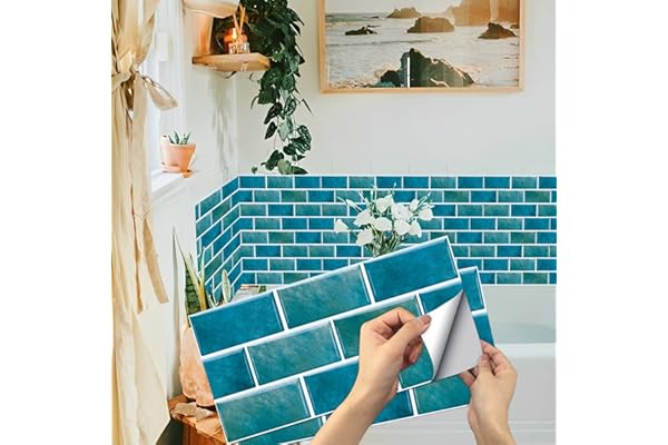 Stickers Carrelage Cuisine, 24 pièces Autocollant en Tuile Auto-Adhésif Sticker Imperméable en PVC Autocollants de Carreaux Carrelage Adhesif Mural Autocollant pour Salle de Bains et Cuisine