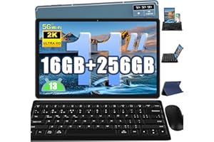 Oangcc 2024 Tablet 11 Pulgadas,16GB RAM+256GB ROM(TF 1TB) Android 13 Tablet PC con Octa-Core 2.0GHz, 4-Altavoces, 8600 mAh, 5+13+2MP, 5G WiFi, Bluetooth 5.0, GPS Tablet con Ratón y Teclado - Azul
