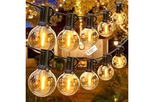 GLUROO Catene Luminose Esterno,45.7M LED Luci da Esterno Impermeabile con 75+2 Plastica Lampadine G40,Warmweiß 2700K,Catene Luminose Giardino Decorazione per Partito,Caffè,Terrazzo