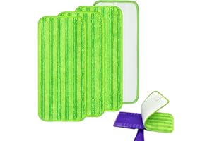 YUUNAIE Cabezales Fregona de Repuesto Compatible con Swiffer Wet Jet, Mopa Paño Recambios de Fregona Microfibra de Suelo para Todo Tipo de Suelos Duros 4 Piezas (Verde)