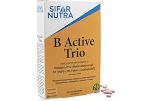Sifar Nutra B Active Trio | B12 (metilcobalamina), folato e B6 (P5P) | vegano | assorbimento elevato | dose elevata | l'immunità stanchezza funzione psicologica |30 compresse sublinguali