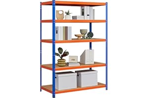 Yaheetech Étagères Charge Lourde 5 Niveaux, 180x120x60cm, Étagère de Rangement Réglable Max 875kg pour Hangar Entrepôt Cave/sous-Sol