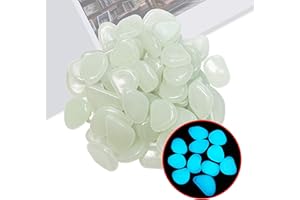 GELRHONR Honglei Piedras que brillan en la oscuridad, adoquinado de gelrón, piedras luminosas de colores para tanques de peces, decoración de caminos de jardín, macetas de 300 unidades, color blanco