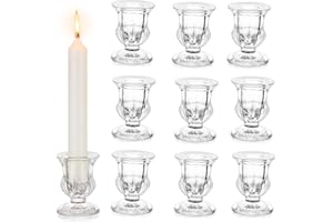 Inweder Portacandele in Vetro Candeliere Moderno: Set di 10 pezzi Porta Candele Conici Portalumini Trasparenti Piccolo Portacandele Sfuso per Matrimonio Natale Evento Decorazioni per la casa