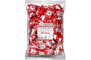 ‎TISE SÜSSWAREN Tise Süsswaren Marshmallow Pappnasen mit Füllung 80 Stück (400g) Wurfmaterial für Karneval/Fasching