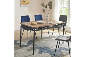 [en.casa] Hemnes stół do jadalni dla 4 osób, 120 x 70 cm, prostokątny blat stołu, stół kuchenny, stalowe nogi, wygląd dębu