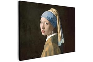 MuchoWow© Cuadros Decorativos Modernos para Sala 80x60 cm Lienzos Decoracion Pared Salon Quadros Decoração Dormitorios Muchacha con el pendiente de perla - Viejos maestros - Vermeer