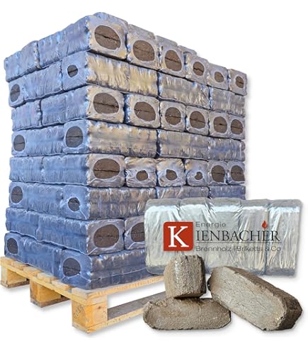 Energie Kienbacher (960) 960 kg pallet turfbriketten, natuurlijke kool, bruinkool, gloeihouder, permanente brander, open haard, branden, hout, kolen, briketten, 960 kg