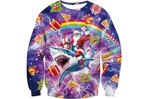 Loveternal Unisexo Jersey Navideño 3D Ugly Christmas Sweater Manga Larga Xmas Pullover S-3XL