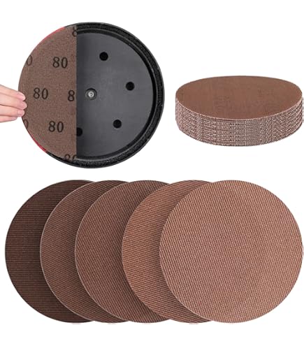 Woltersberger® 50 stuks excentrische schuurschijven 150 mm, korrelmaat P60, zonder gat in rood, voor optimaal schuren, veelzijdig, klittenbandschuurpapier