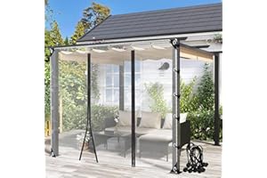 Clear Tarp Outdoor Waterproof Curtains Pvc Transparent Tarpaulin Side Panels with Zippered Door for Pergola Patio Porch Gazebo POCHY (Color : Clear, Size : 4.5x2m)