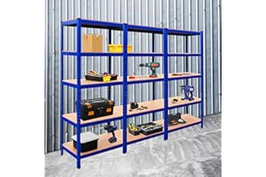 MONSTER RACKING T-Rax Scaffale Acciaio Senza Bulloni Blu 90cm x 45cm x 180cm