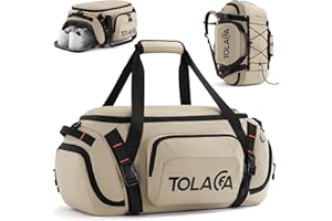 Tolaccea Sac de Sport 40L Homme Femme – Sac à Dos Sport & Sac de Voyage Grande Capacité avec Compartiment Chaussures, Compartiment Humide et Poche Ordinateur 15,6" – Gym, Week-End, Fitness (Kaki)
