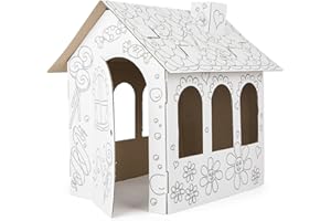 TEKTORADO small foot 10762 Puppenhaus aus Pappe zum Ausmalen, schneller Aufbau, offene Türen und Fenster zum leichten Bespielen