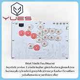 YUES Fighting Stick Arcade Stick PS4/PS3/PC/Steam/Android/iOS Uyumlu, RGB Aydınlatmalı Arcade Joystick, D&ouml;v&uuml;ş Oyunları İ&ccedil;in K
