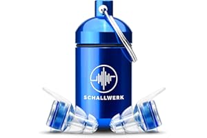 SCHALLWERK ® Music+ tapones oidos ruido – amortigua el ruido y mantiene la calidad del sonido – ideal para música, festivales, fiestas – 2 tapones extra para oídos pequeños