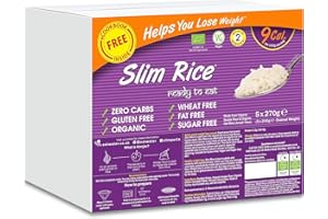 Eat Water Slim Pasta Zero Carbohydrate Enviro| Made from Organic Konjac Flour | Keto Paleo Diet and Vegan | Zero Sugar, Low Calorie Food Rice 270 g (Pack of 5),