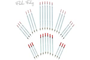 FLADEN Fishing - A set of 30 Assorted Loaded Waggler Floats Classic Clear Crystal with Hi-Viz Red Tips (13cm to 23cm) - For Most types of Coarse Fishing [40-068]