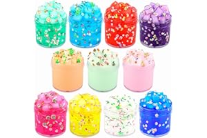 BRETOHAY Jelly Slime,11 Pack Crystal Clear Slime Set,Stress Relief Slime Kit,Fluffy Mini Jelly Crunchy Slime Kit,Non-Stick DIY Slime,Slime Party Favors Gift,Stress Relief Slime