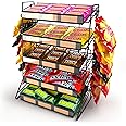 Display Store 5 Tier Candy Rack With 12 Clips and Non Slip Legs BLACK