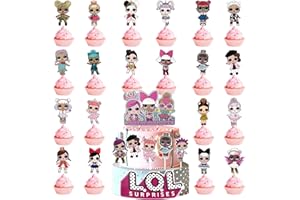 NTGFU 24 Pcs Cake Topper, Surprise Party Decorations Cake Toppers Kid Cake Decorations Birthday Cake Decorations Birthday Party Decorations for Children Kids Girls