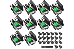 YIOVVOM Connettore DB9 Breakout a terminale di cablaggio RS232 D-SUB femmina scheda di breakout porta seriale modulo senza saldatura con custodia (10 adattatori femmina)