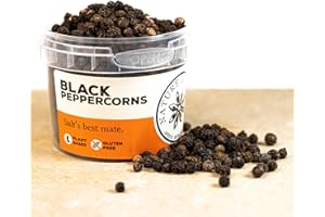 Nature Kitchen Black Peppercorn Whole 50G Pot di condimento spezie ed erbe aromatiche. Senza glutine e vegano, miscele di cottura quotidiana per marinate, salse, friggere, cuocere al forno o grigliare