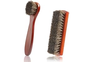 MUYURRA Kit de Nettoyage pour Chaussures et Cuir - 2 Pièces Brosse à Chaussure et Brosse de Nettoyage - Pour Entretien Cuir et Voiture