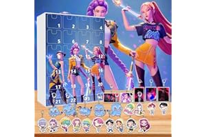 KEVRDRT Calendario de Adviento 2025 con 24 Llaveros de Acrílico Adorables | Colección de Personajes Únicos para Fans de la Anime Pop | Regalos Decoraciónde Halloween Navidad