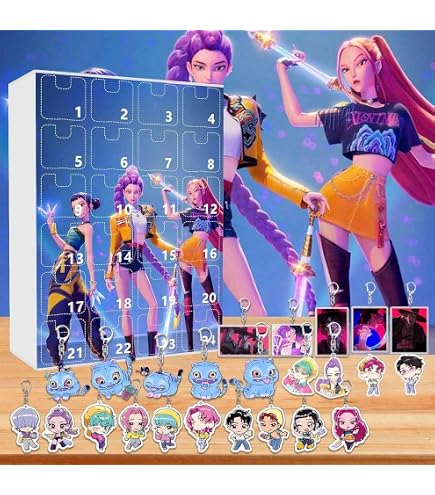 Calendrier De L’Avent 2025 K-POP Demon Hunters – 24 Porte-clés Acrylique 3D, Figurines à Collectionner, Déco Noël