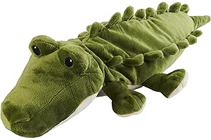 Warmies Peluche de Cocodrilo con Peso para Microondas con Aroma a Lavanda Francesa, Bolsa de Trigo Caliente o Fría para una Relajación Fresca y un Alivio Cálido