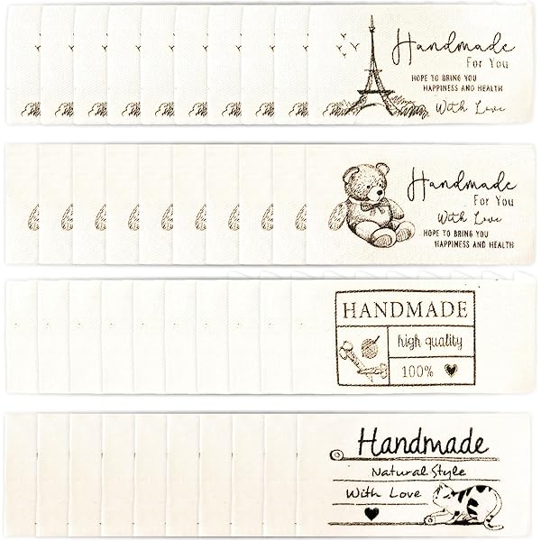 20 Etichette Cucite Handmade - Targhette Personalizzate Per Vestiti, Borse E Uncinetto - Foto 11