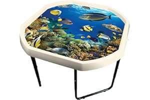 Simpa Childrens Kids Tuff Spot Lime Green Mixing Play Tray + Deep Sea Adventure Mat Insert with Height Adjustable Stand