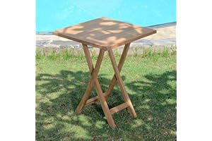 Teck'Attitude Table Pliante carré en Teck Massif Bistrot 60 x 60 cm