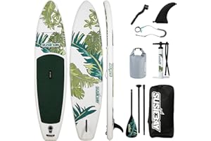 ‎EGGORY Eggory Aufblasbares Stand Up Paddle Board Surfbrett SUP Komplettes Paddleboard Zubehör Verstellbares Paddel, Pumpe, ISUP Reiserucksack, Leine, wasserdichte Tasche, Erwachsene Paddelboard