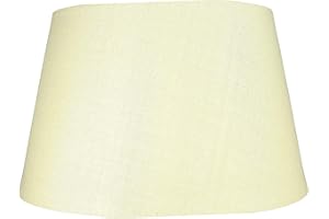 LOXTON LIGHTING 35cm Tapered Drum Lampshade – 14 Colours, Dual Shade Ring, Ceiling Pendant or Table/Floor Lamp Shade, Easy Fit, Modern Fabric Light Shade – (Cream)