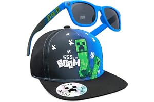 Minecraft solglasögon basebollkeps set Creeper justerbar pojkhatt 100 % UV barn solglasögon semestertillbehör gamer gåvor