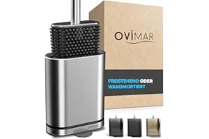 Ovimar Scopino Omofyr in Argento | Silicone Con Ventilazione | Acciaio Inox | Vaschetta Raccogli Gocce Rimovibile | Larghezza 6 cm | Montaggio Verticale o a Parete in Bagno