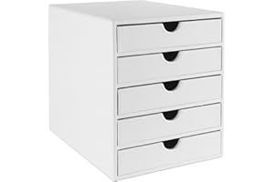 OSCO WPU5TPSP Faux Leather 5 Tier Paper Sorter - White