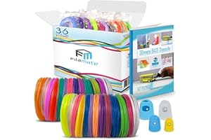 3DMATE 3D Pen Filament - 1.75mm PLA Plastic - Refills with Stencils - 360 Feet of Assorted Filament: 0.02mm Tolerance for 3D Drawing and Doodling